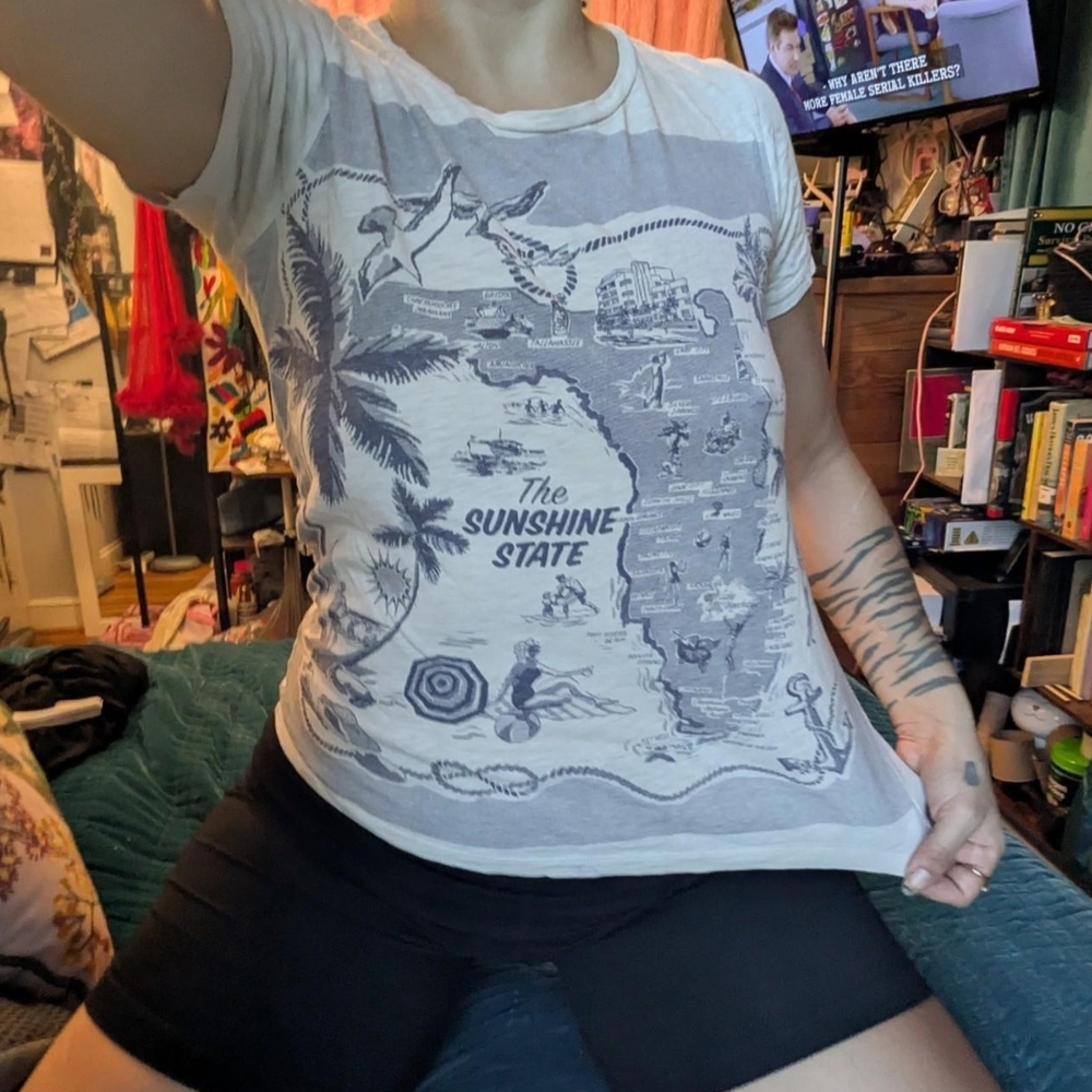 J. Crew White Graphic Tee